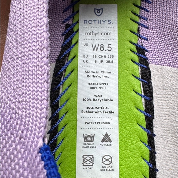 ROTHY’S THE POINT KNIT POINTED TOE FLATS LAVENDER PASTEL PURPLE SIZE 8.5 - Picture 7 of 8